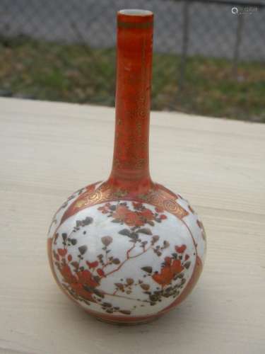 Antique Kutani Red Vase