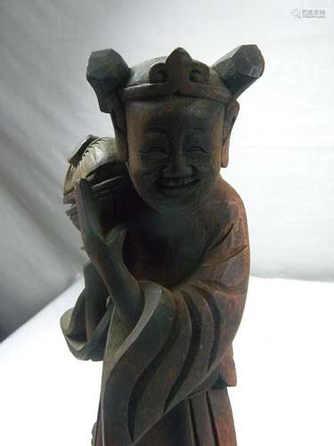 Antique Chinese Carved Boy Statue