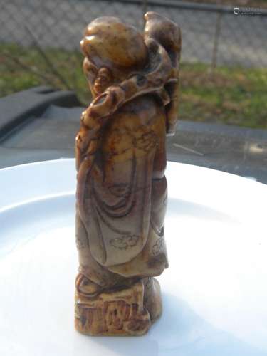 Antique chinese Soapstone Longevity Statue