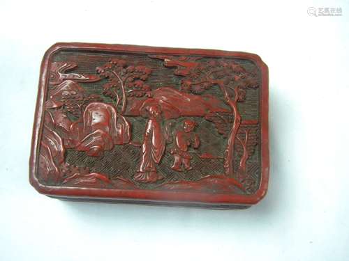 Antique Chinese Cinnabar Laqcuer Box