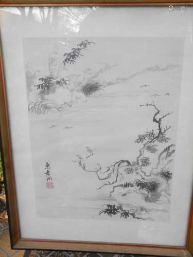 Antique Chinese Painting Framed