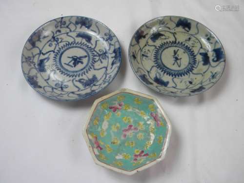 Three Antique Chinese Plates