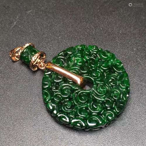 Natural Green Jadeite Carved Pendant