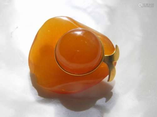 Antique Baltic Amber Hat Brooch Pin