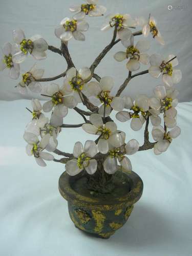 Antique Chinese Quartz Flower Planter