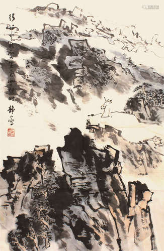 吴静山 山水 纸本