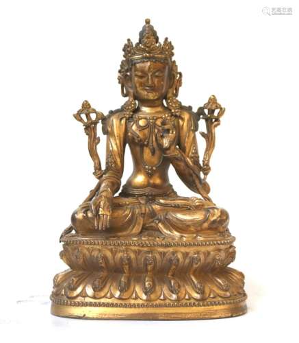 Important  Ming Chinese Gilt Bronze Buddha Figure