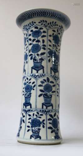 Chinese Blue & White Beaker Vase