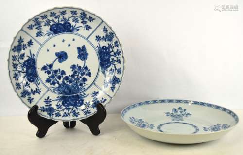 18th Cen. Two Chinese Blue & White Plates