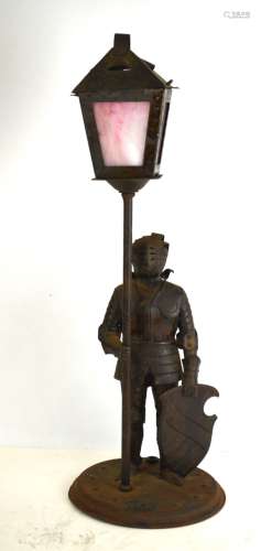 Antique Metal Knight Lamp