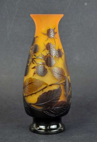 Galle Brown Raspberry Vase