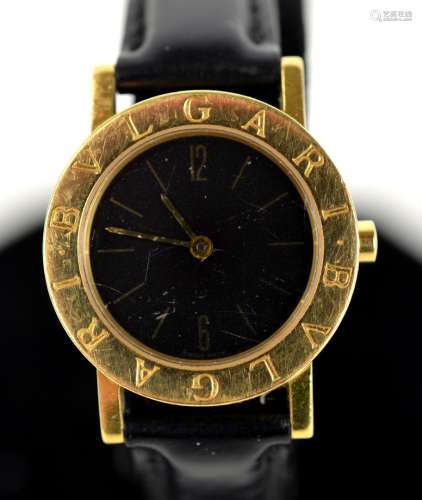Bvlgari 18K Gold Lady Watches w Leather  Band