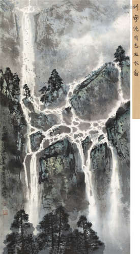 刘宝纯 己未（1979年）作 泰山雨后小景 立轴 设色纸本