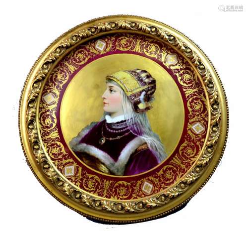 Vienna Porcelain plaque of A Lady