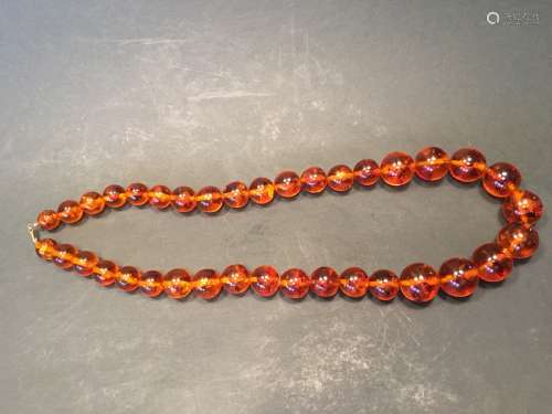 OLD Chinese Amber Necklace, 29
