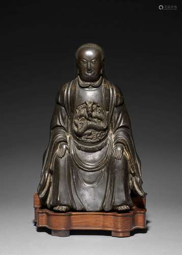 SCULPTURE DE   ZHENWU EN BRONZE, CHINE, DYNASTIE MING, XVIe SIÈCLE 