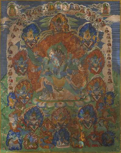 THANGKA DE   HERUKA, TIBET, XIXe SIÈCLE 