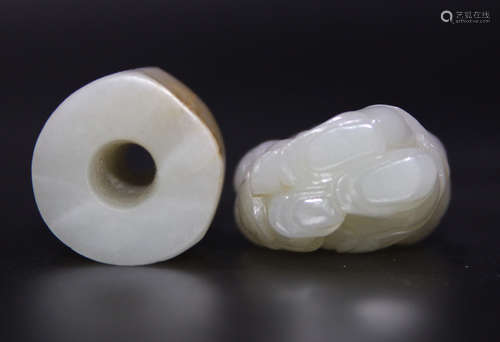 Two Chinese Carved Jade Pendants