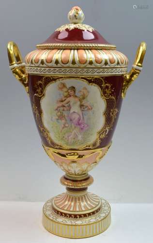 19th Century K.P.M. Porcelain Vase with Cover