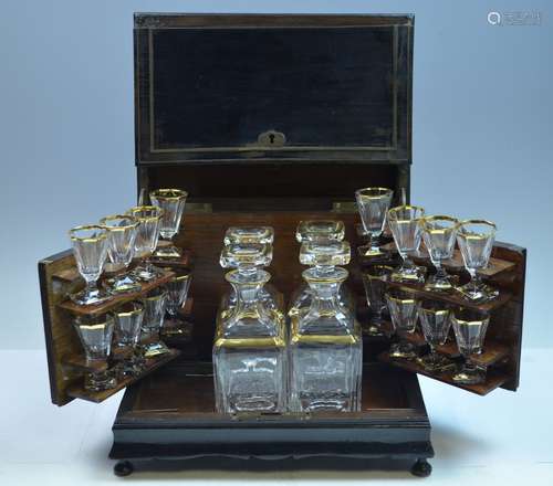 Liquor Chest 19th C. Glass Baccarat