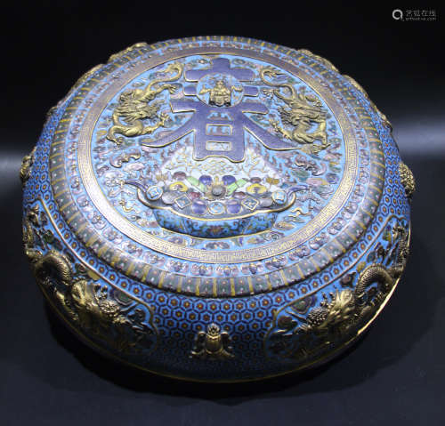 Chinese Cloisonne Box with Cover