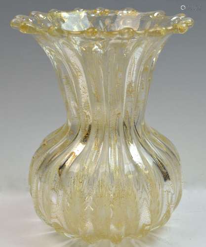 Murano Glass with Gold Vase