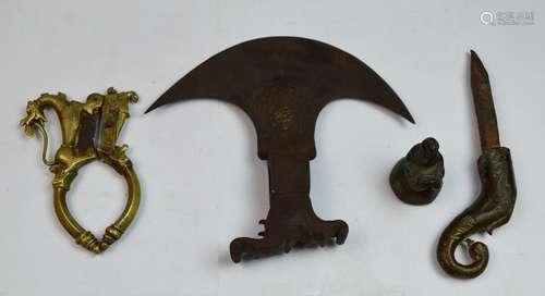 4 Pieces 19th C. Khajar Antique Items