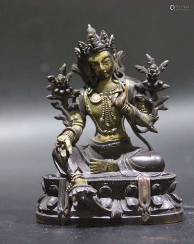 Chinese Bronze Gilt Statue of Seated Buddha