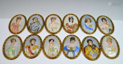 12 Porcelain Oval Plaque Signed Napoleon Court