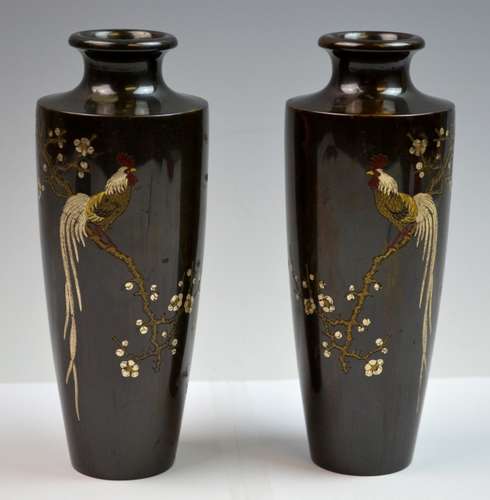 Pair of Japanese Cloisonne Vases