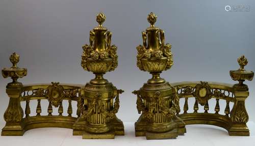 Pair of Antique Bronze Chenets