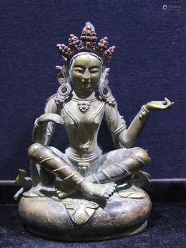 Chinese Bronze Statue of Seated Bodhisattva