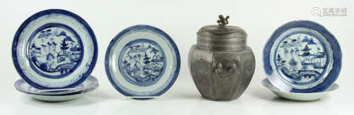 Cantonese Export Plates and Teapot