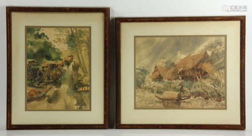 Two Vietnamese Watercolor Paintings