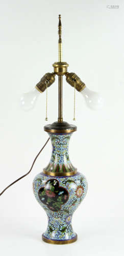 Asian Cloisonne Vase/Lamp