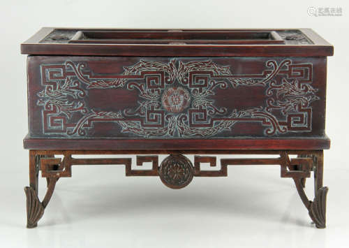 Chinese Hand Carved Wooden Box