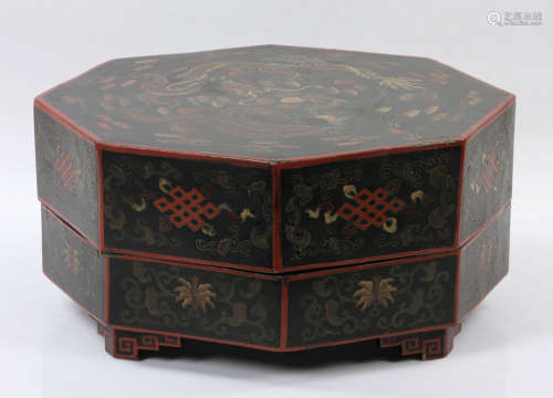 Chinese Octagonal Hand Painted Box