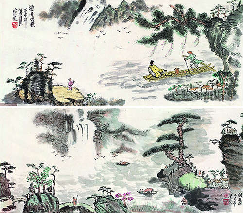 徐荣来（1943～）溪山水韵（二幅）