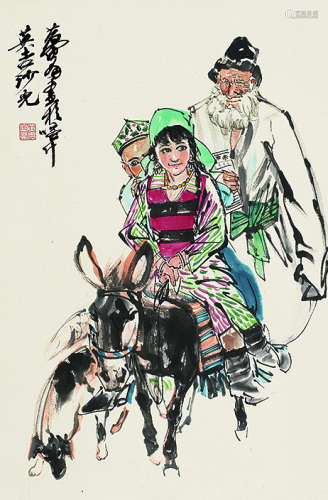 黄胄（1925～1997）骑驴图