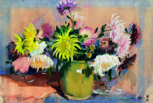 陶冷月（1895～1985）盆花