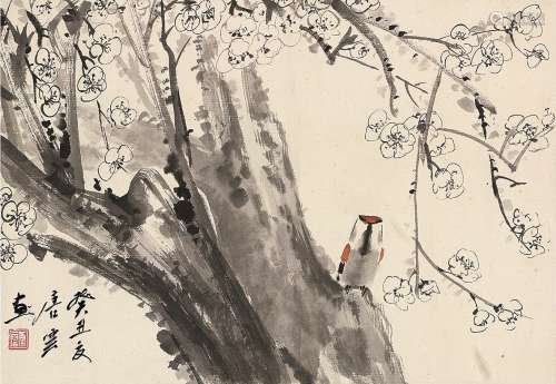 唐云（1910～1993）梅雀图