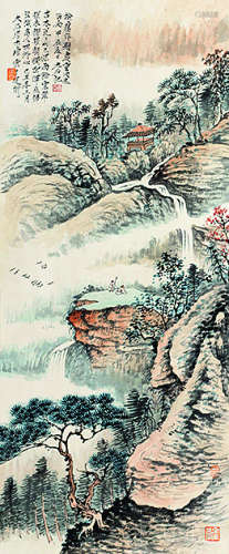 唐云（1910～1993）溪山秋色图