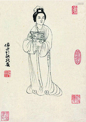 陆俨少（1909～1993）唐仕女