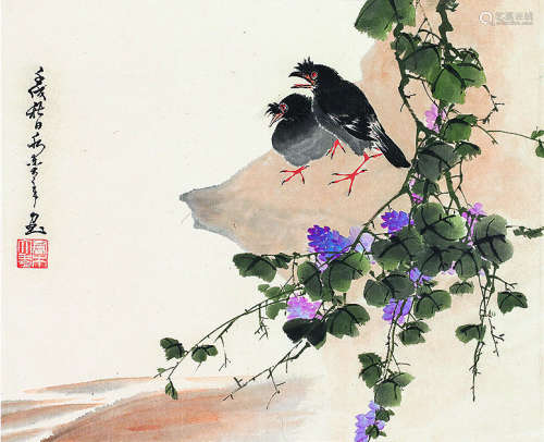 乔木（1920～2002）紫藤八哥