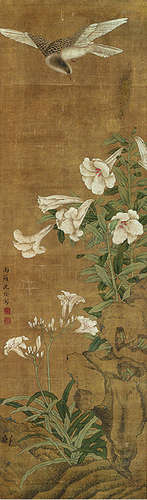 沈铨（1682～1760）花香引禽来