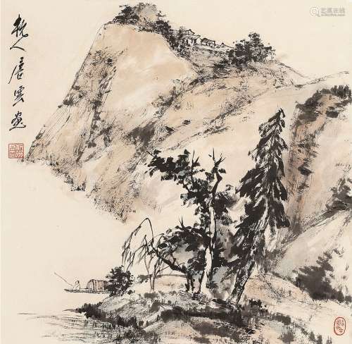 唐云（1910～1993）溪山独钓