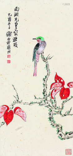 谢稚柳（1910～1997）红叶幽禽