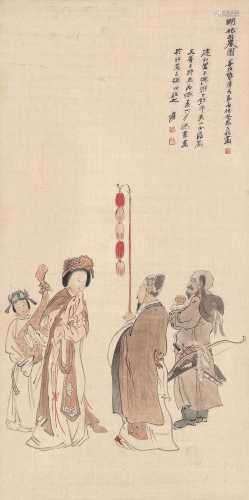 张善孖 戊辰（1928）年作 明妃出塞图 立轴 设色绢本