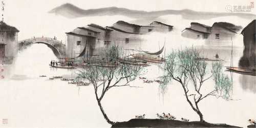 杨明义 甲申（2004）年作 江南之春 镜片 设色纸本