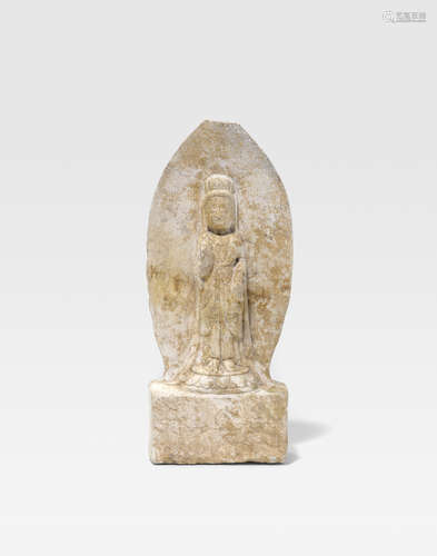 A small white marble Buddhist stele Northern Qi dynasty